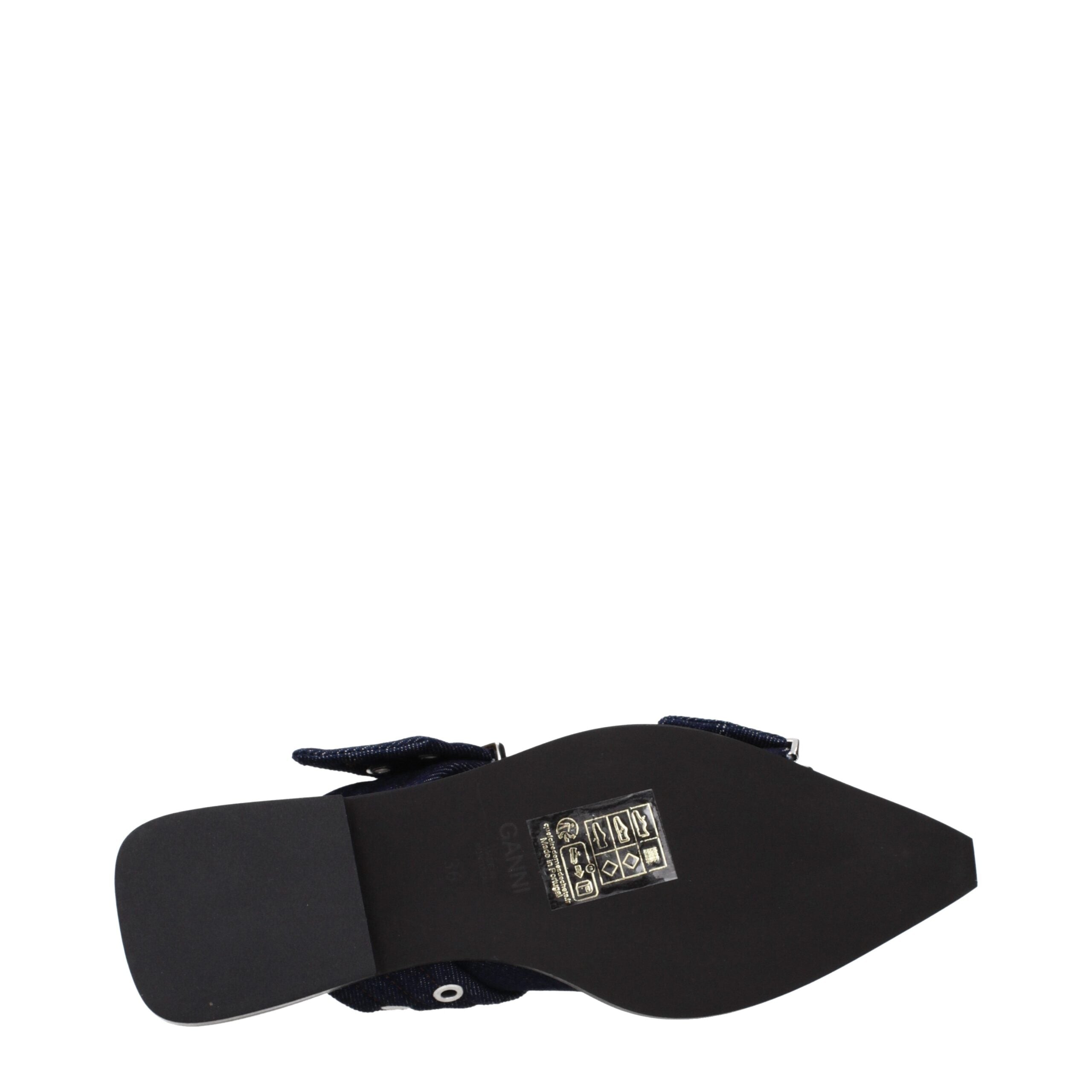 Blue Fabric Flat Sandals Ganni