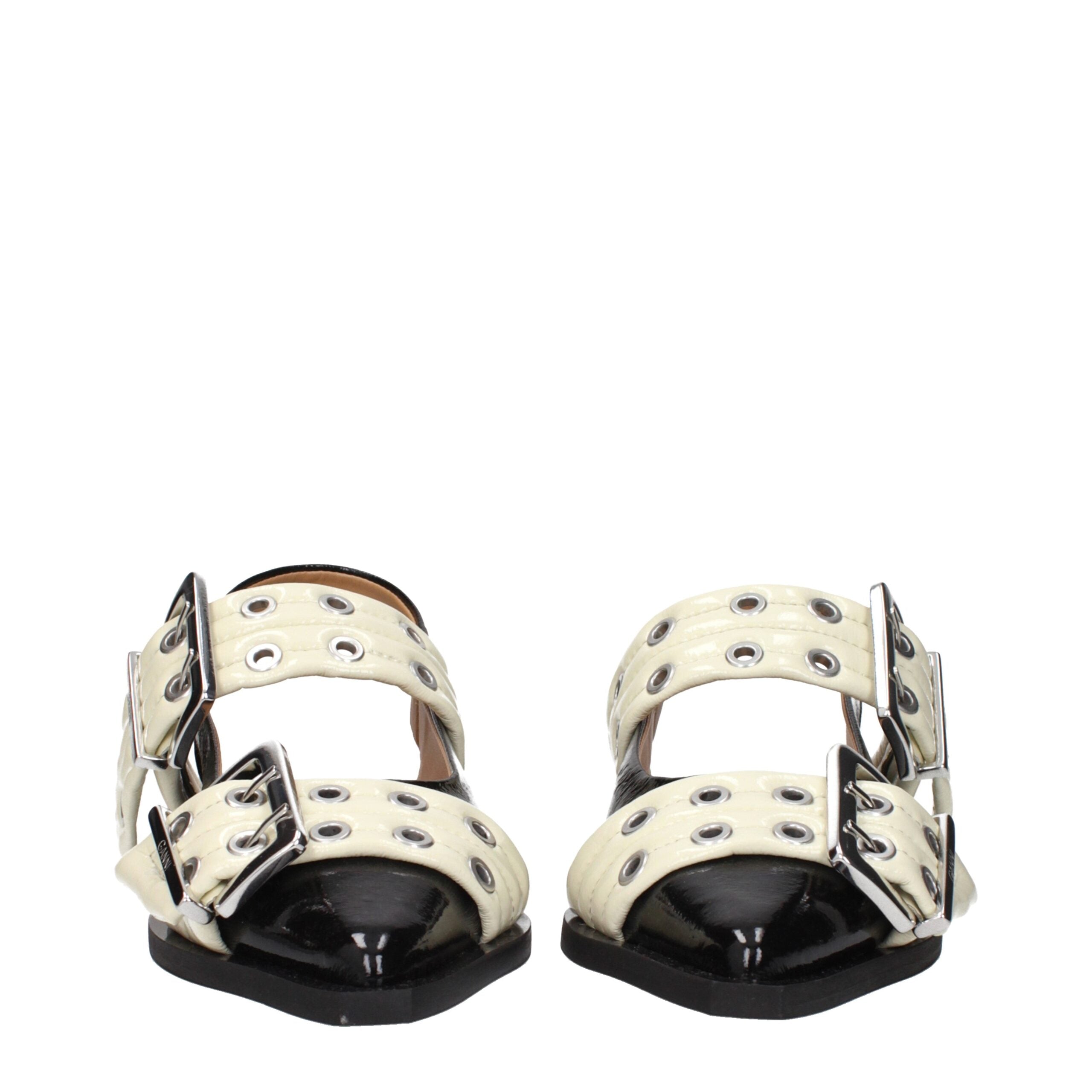 Black Polyethylene Flat Sandals Ganni