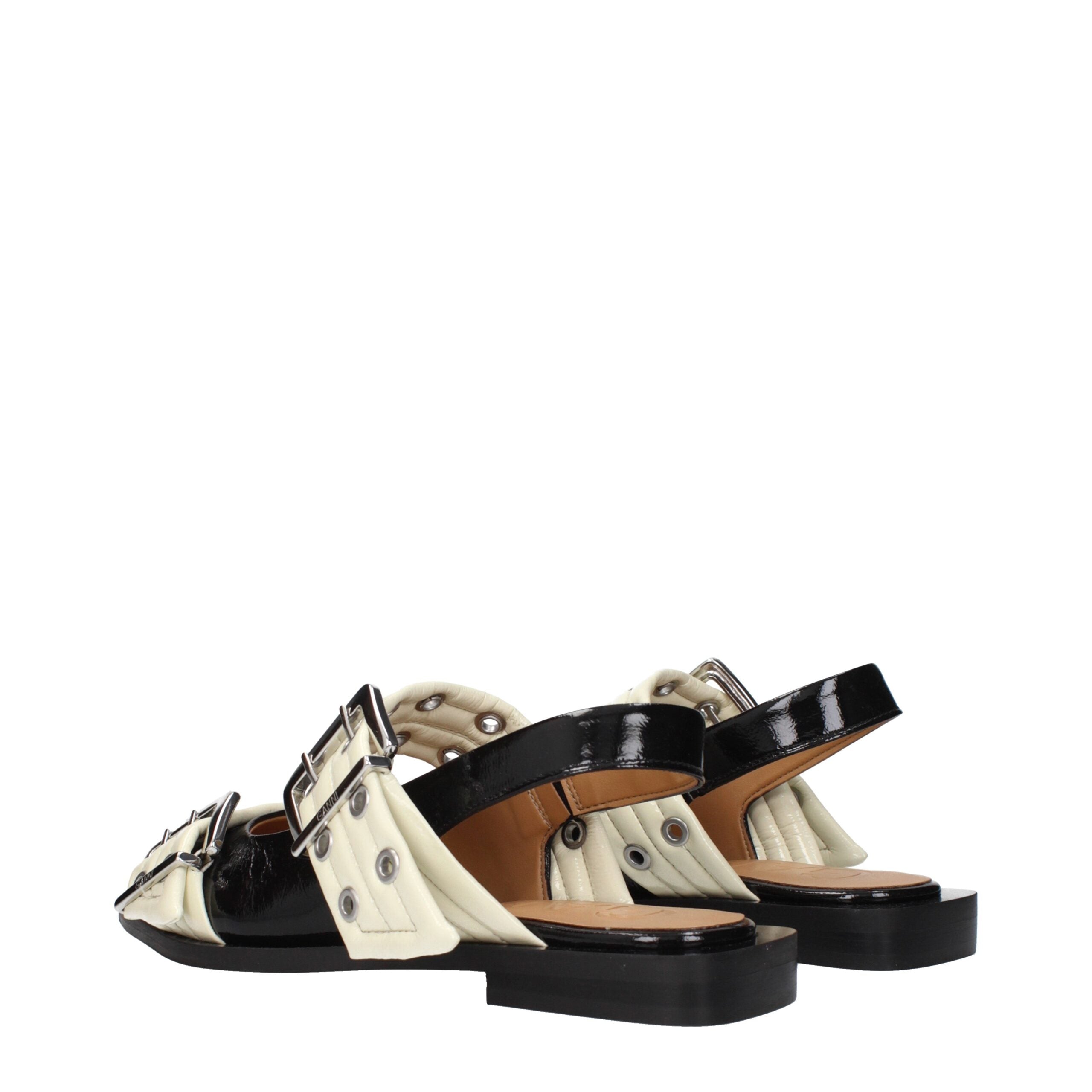 Black Polyethylene Flat Sandals Ganni