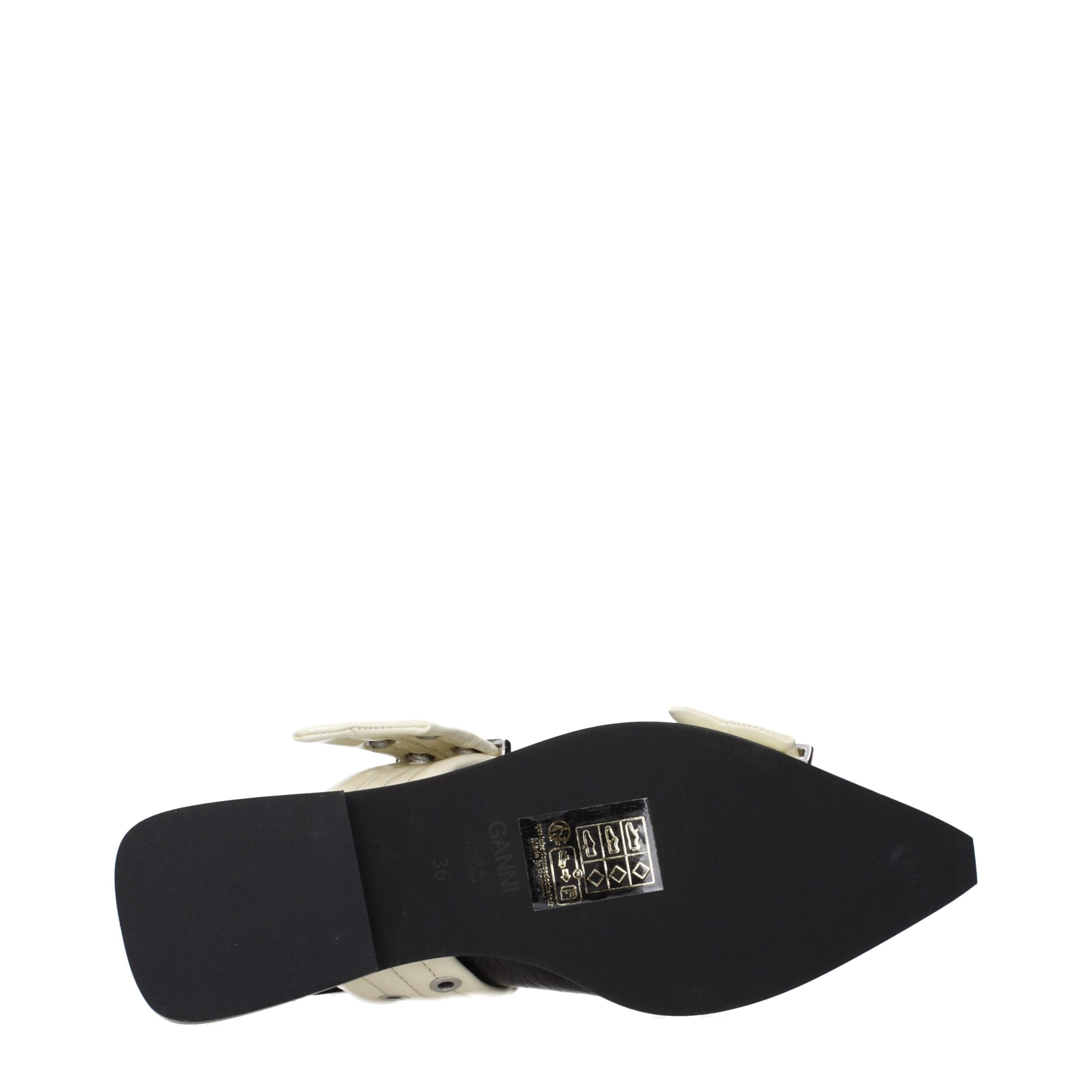 Black Polyethylene Flat Sandals Ganni