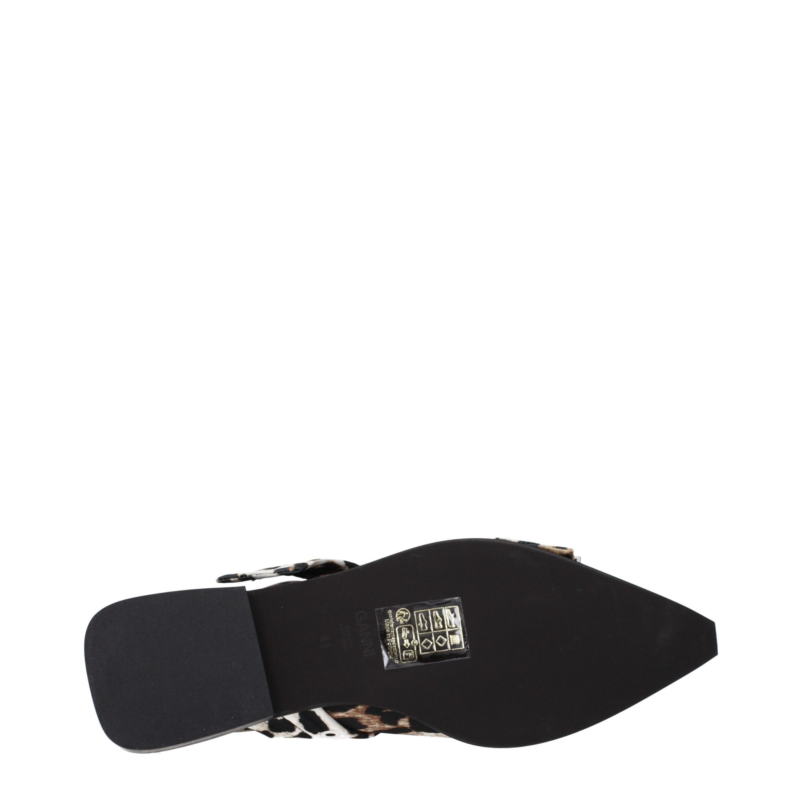 Brown Fabric Flat Sandals Ganni