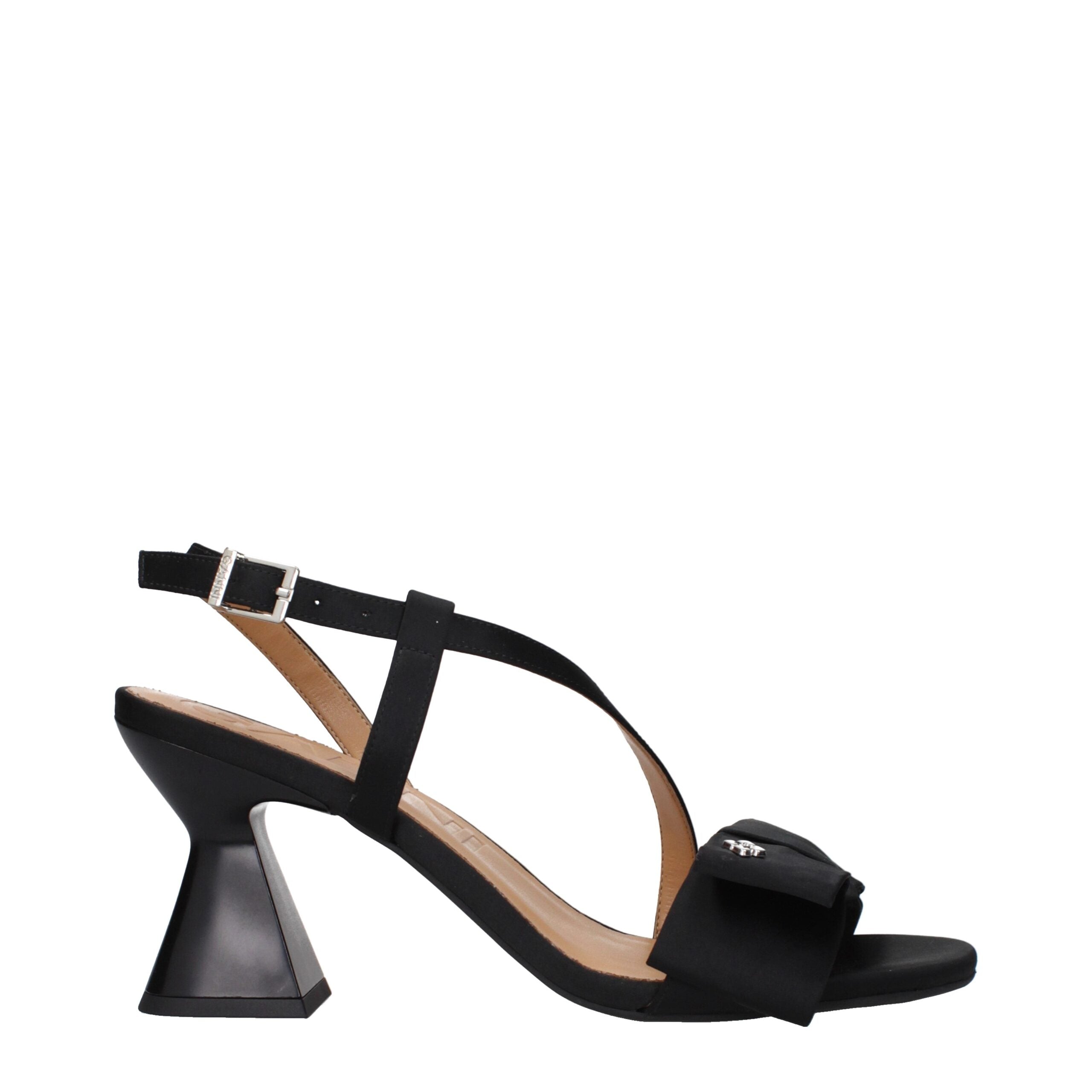 Black Fabric Stiletto Heels Sandals Ganni