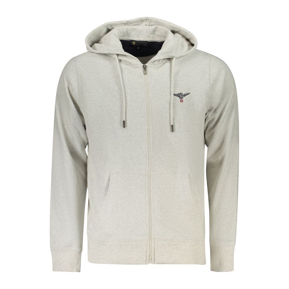 Gray Cotton Men Hoodie Accademia Militare
