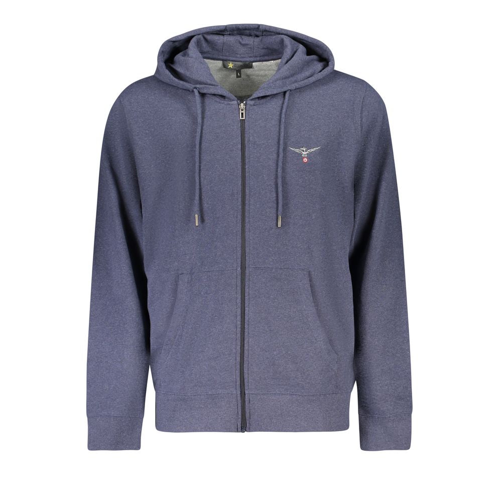 Blue Cotton Men Sweater Accademia Militare