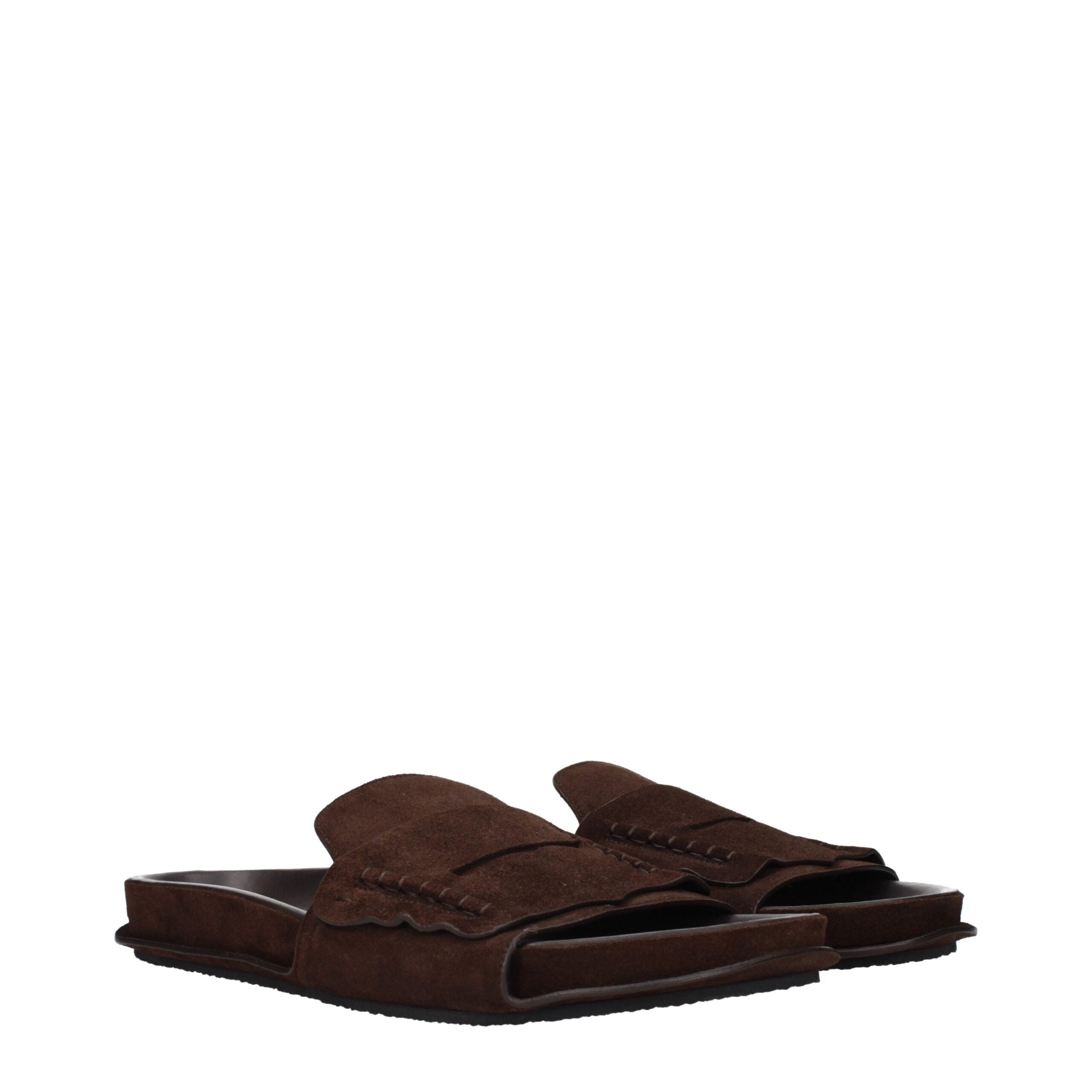 Brown Leather Slippers Sandals Jacquemus