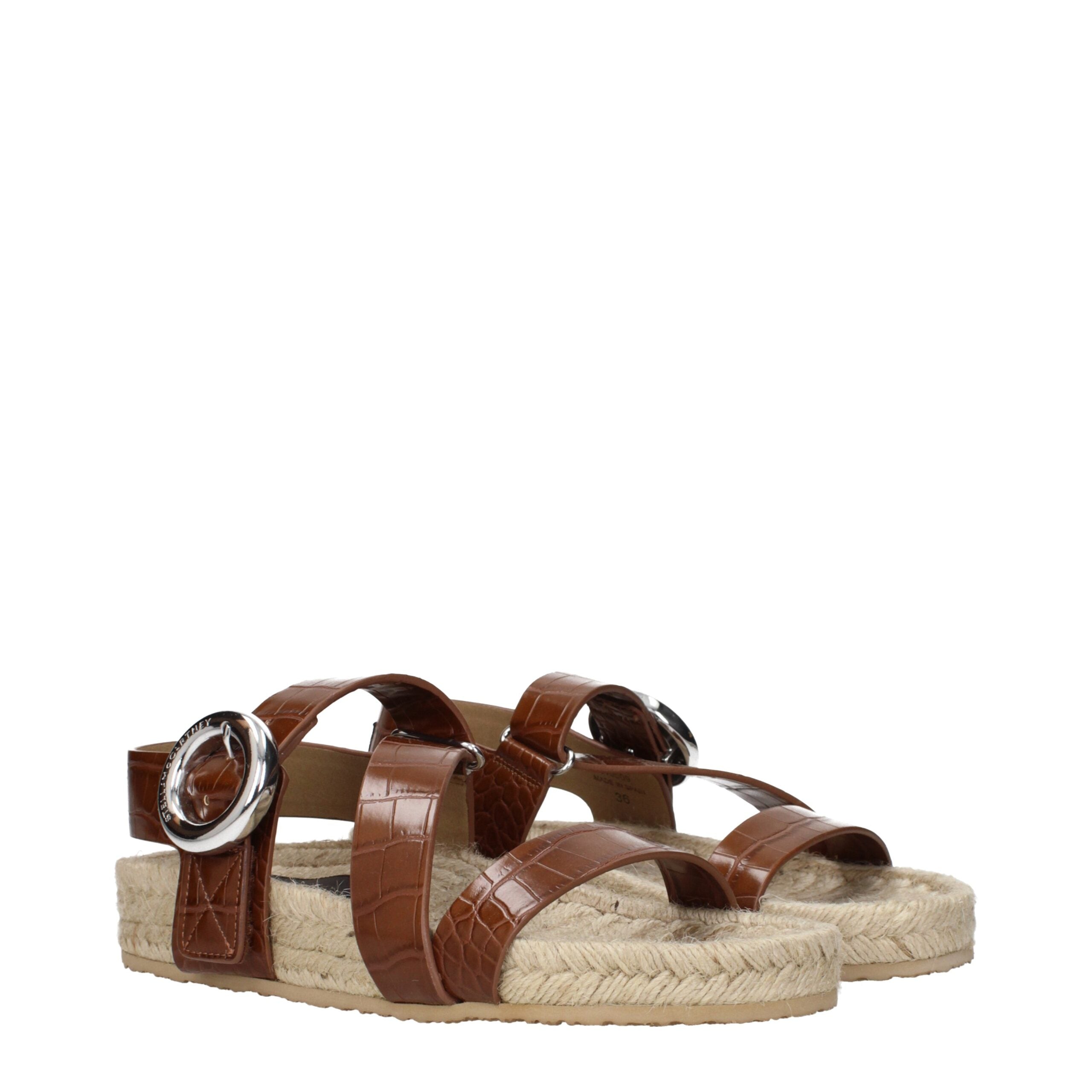 Brown Leather Flat Sandals Stella McCartney