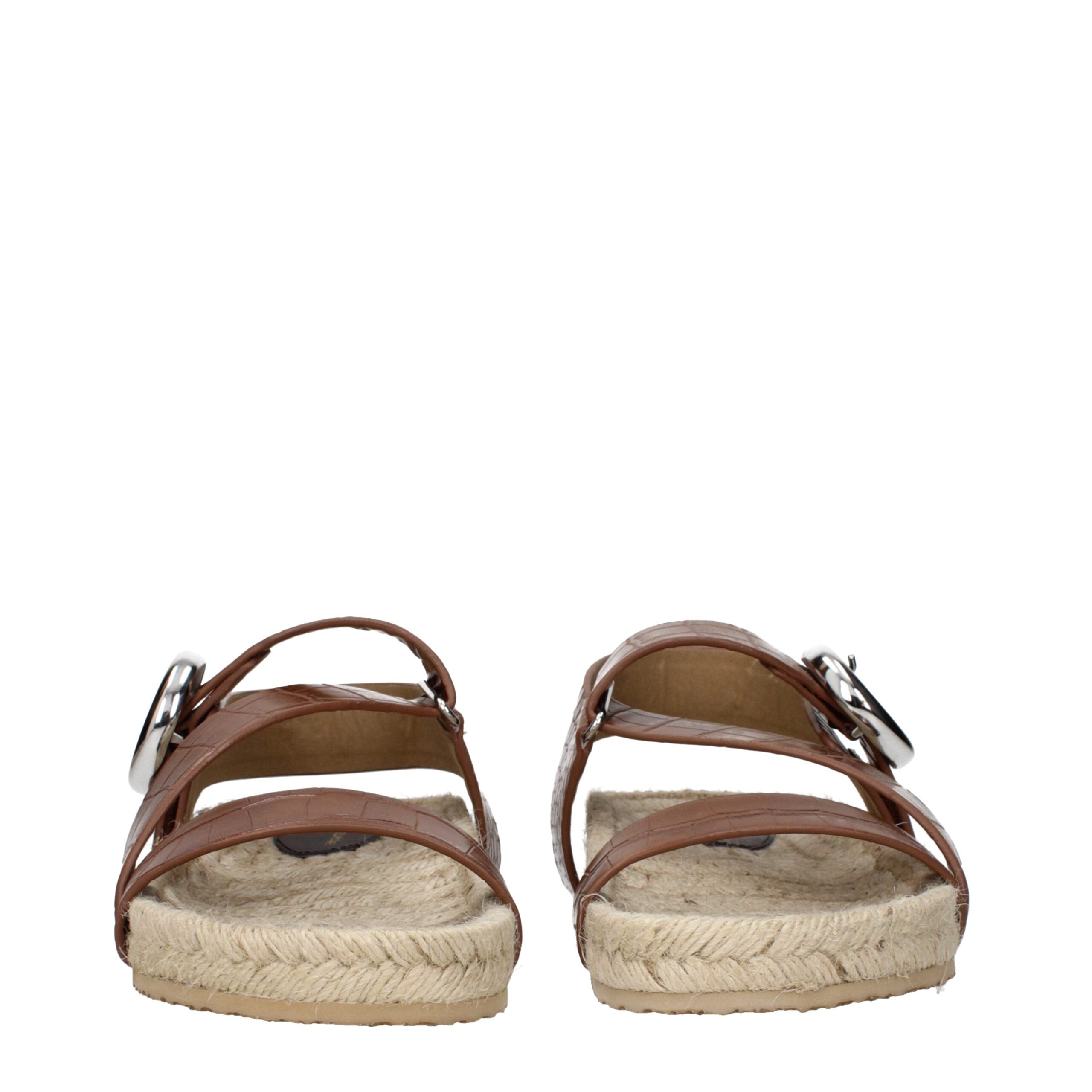 Brown Leather Flat Sandals Stella McCartney