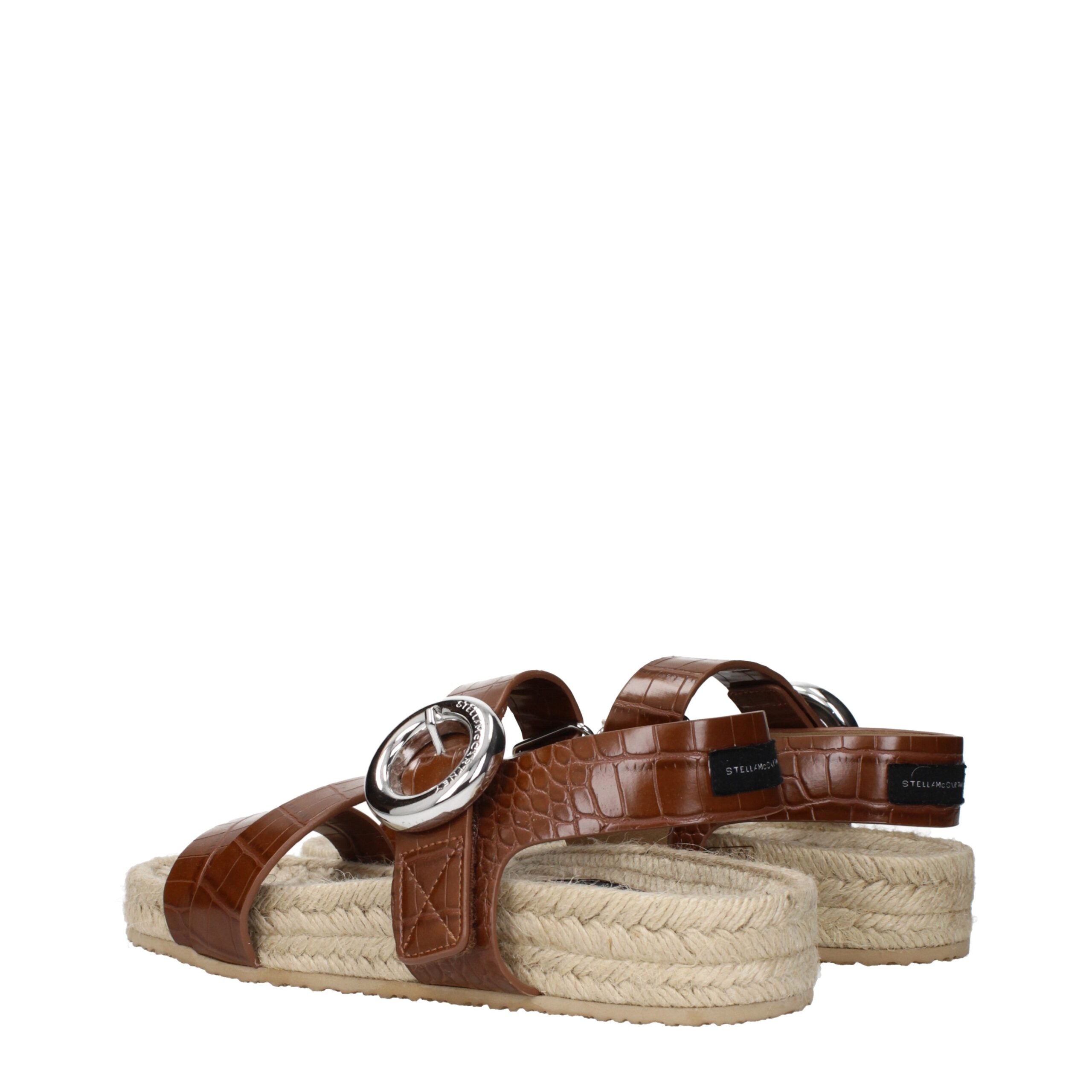 Brown Leather Flat Sandals Stella McCartney