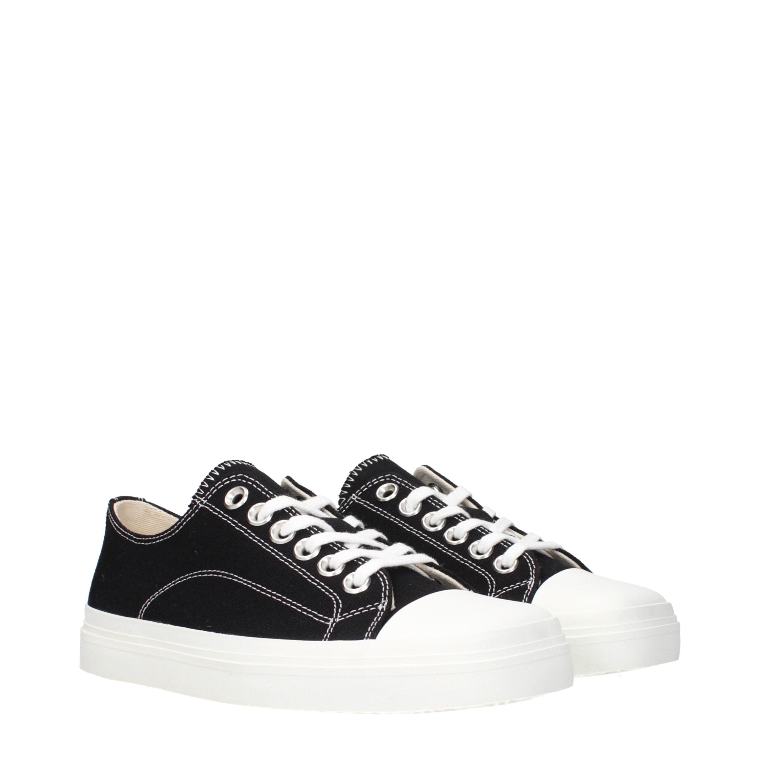 Black Fabric Low Tops Moschino