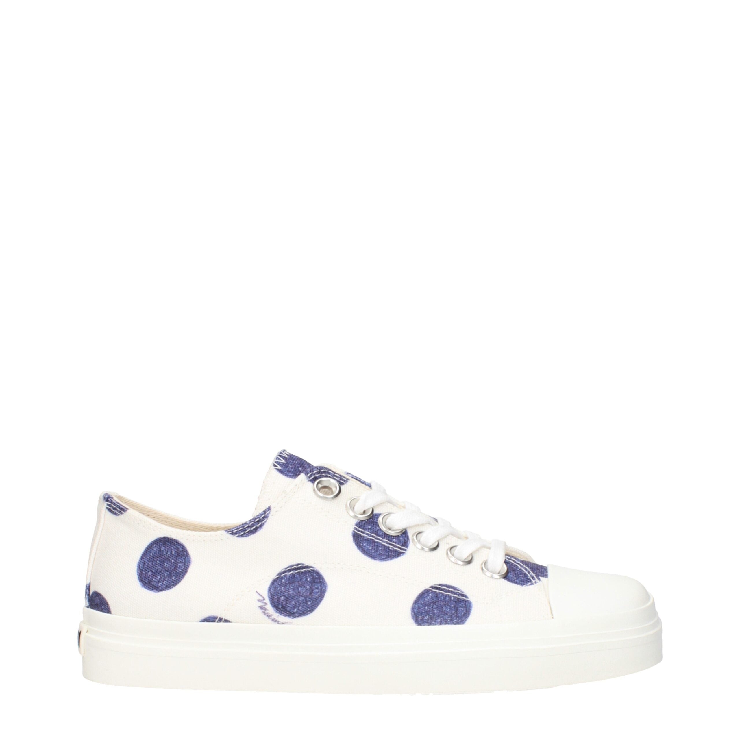 White Fabric Low Tops Moschino