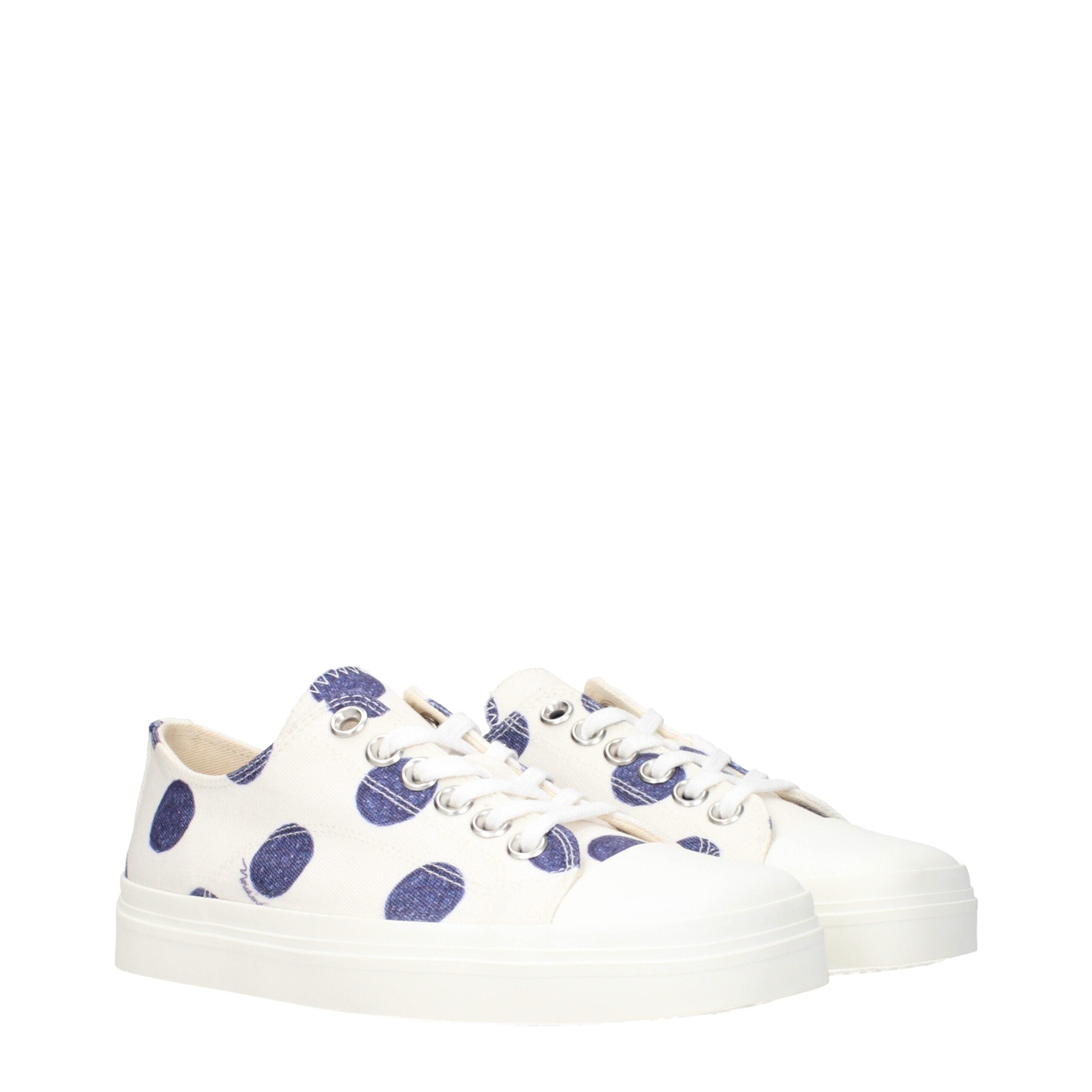 White Fabric Low Tops Moschino
