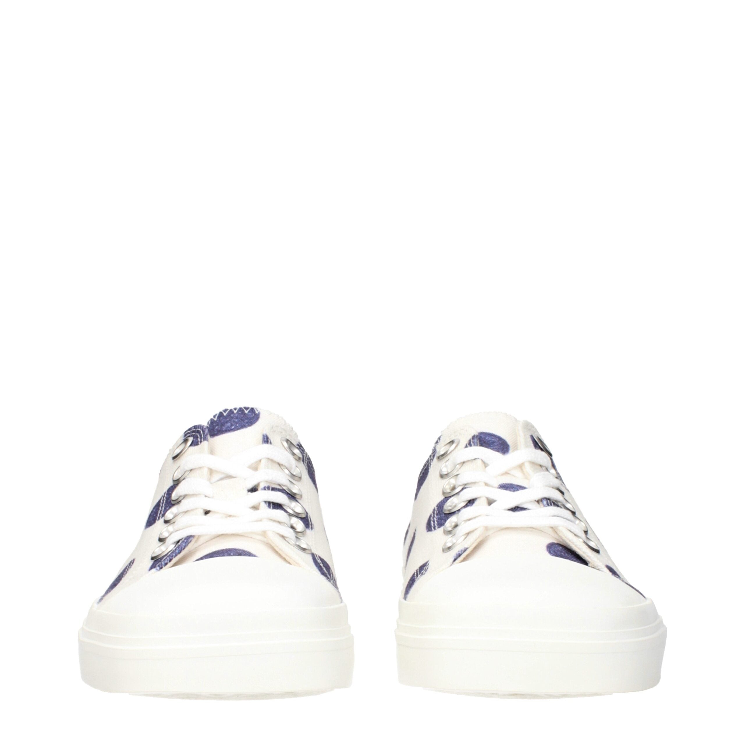 White Fabric Low Tops Moschino