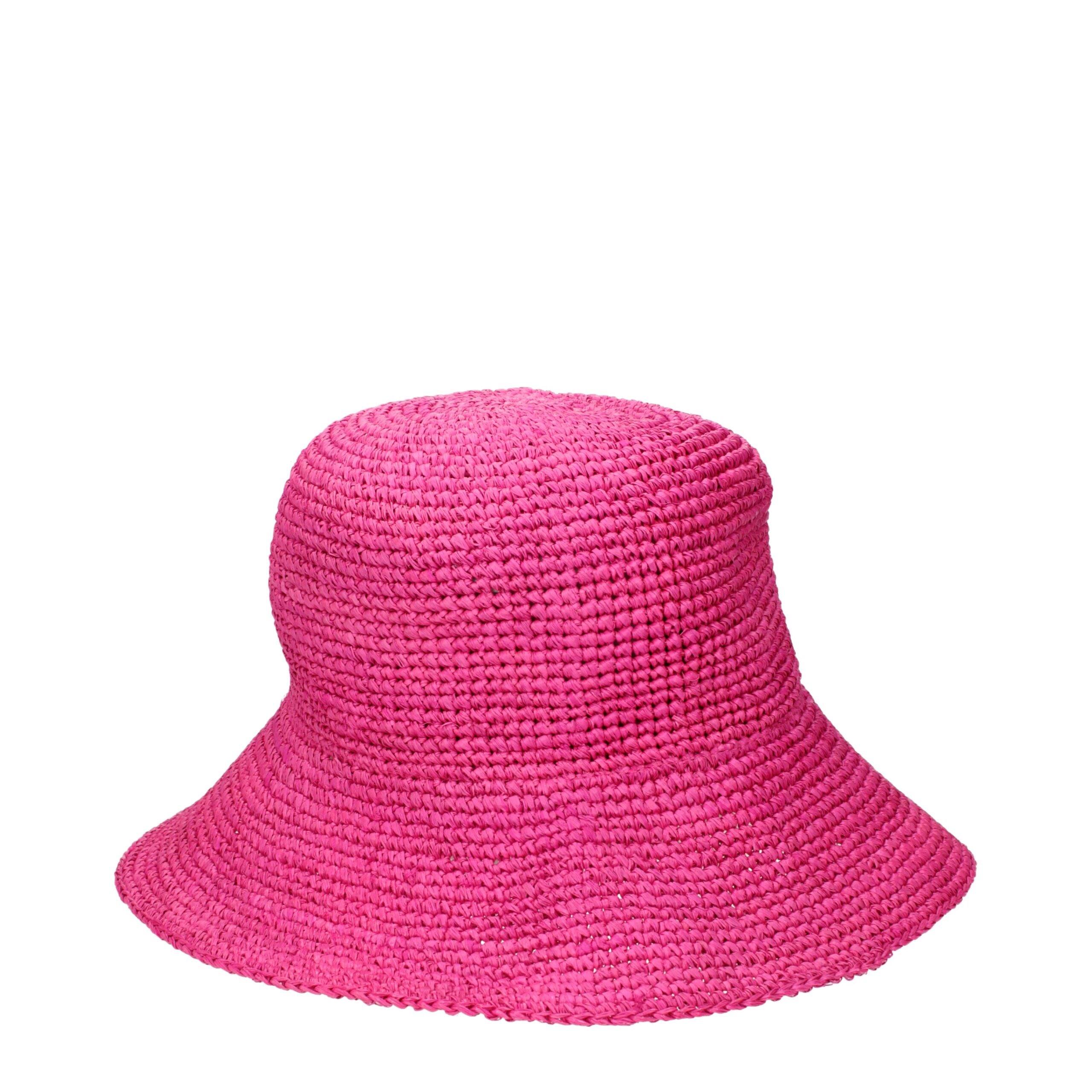Pink Raffia Bucket Hats Max Mara