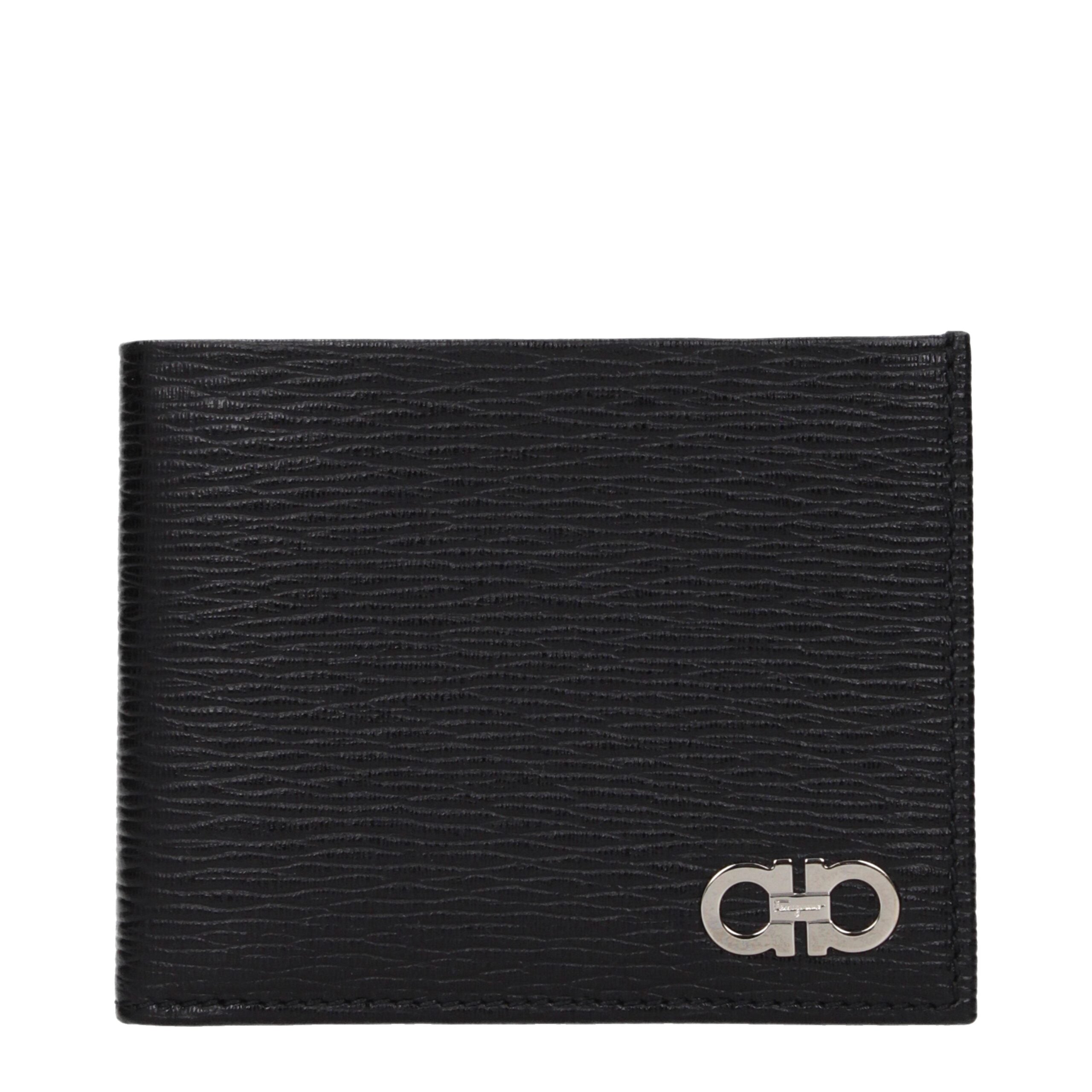 Black Leather Wallets Salvatore Ferragamo