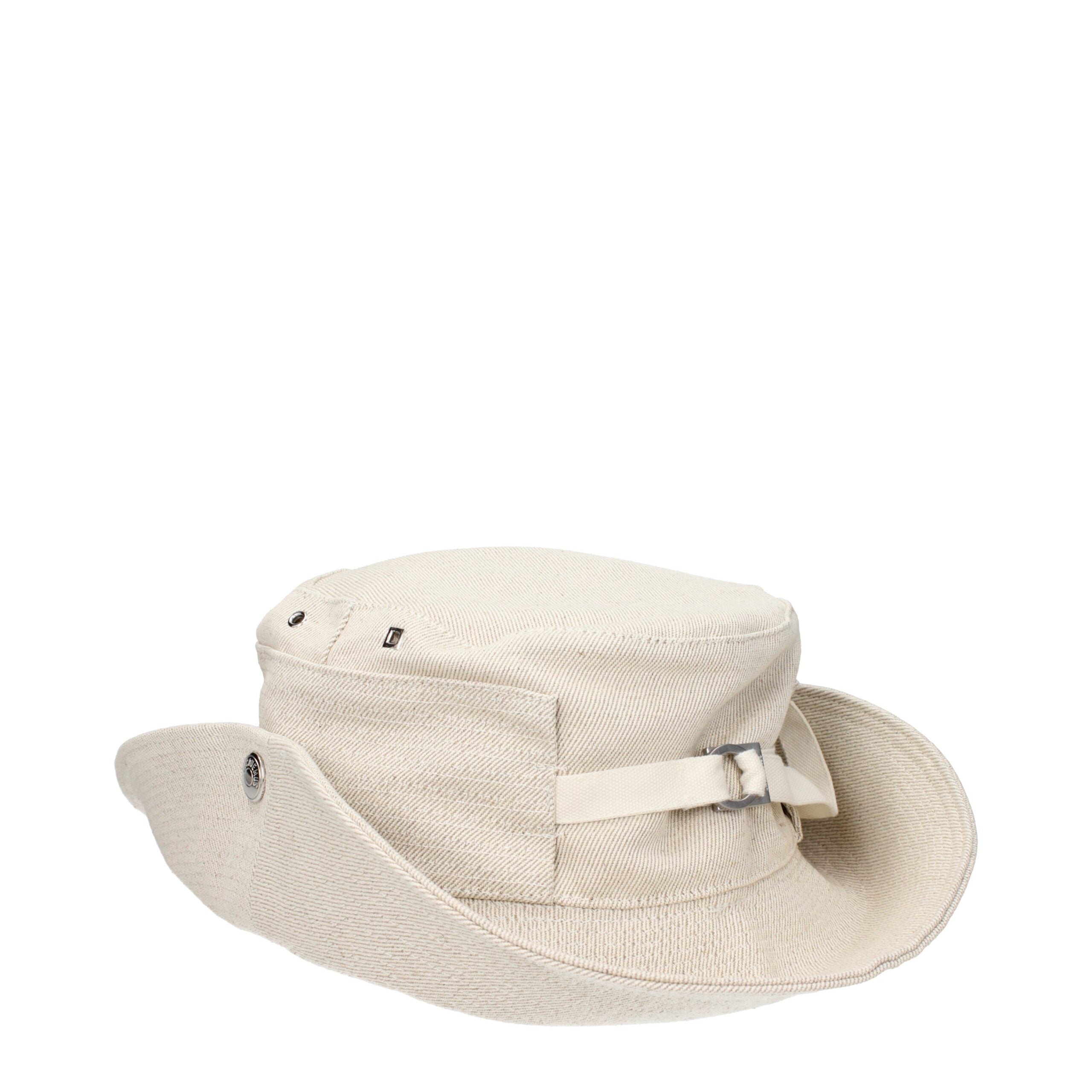 Beige Linen Bucket Hats Jacquemus