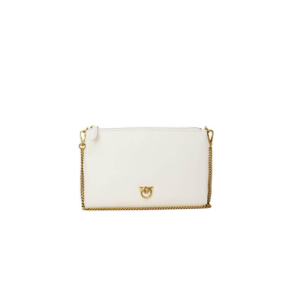 Cream Leather Clutch Bag PINKO