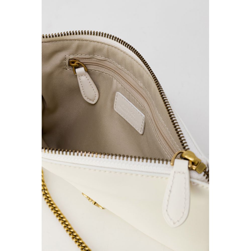 Cream Leather Clutch Bag PINKO