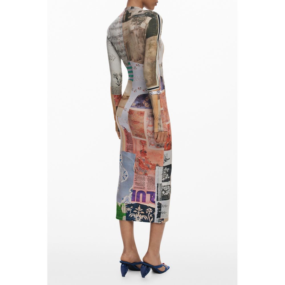 Beige Viscose Women Dress Desigual