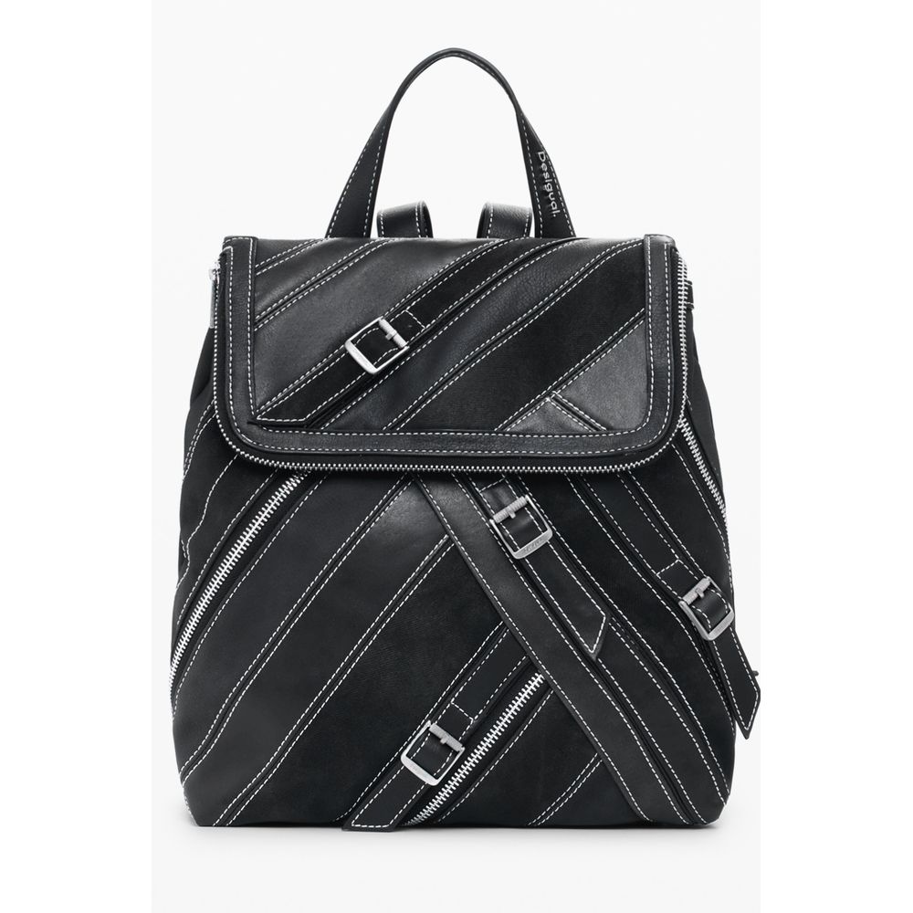 Black Polyethylene Women Backpack Desigual