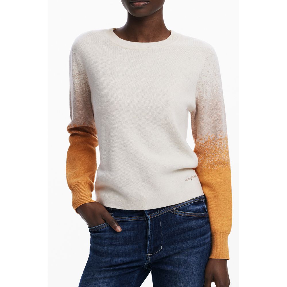 Beige Wool Women Sweater Desigual