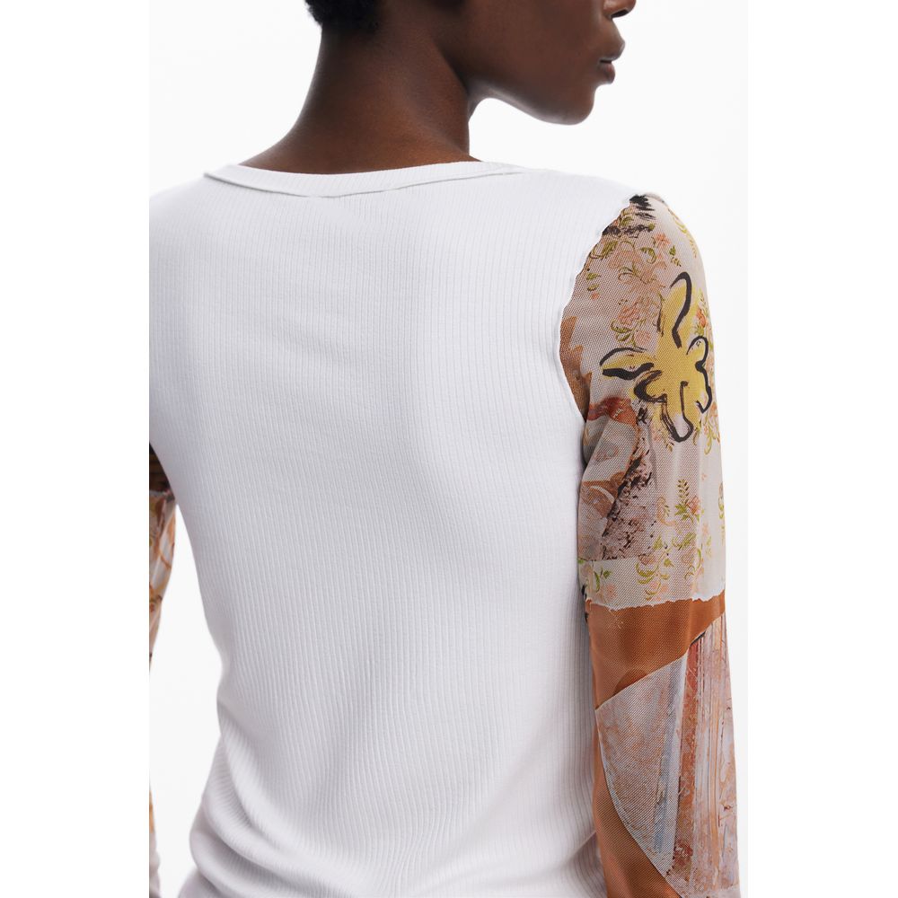 White Polyester Women Sweater Desigual