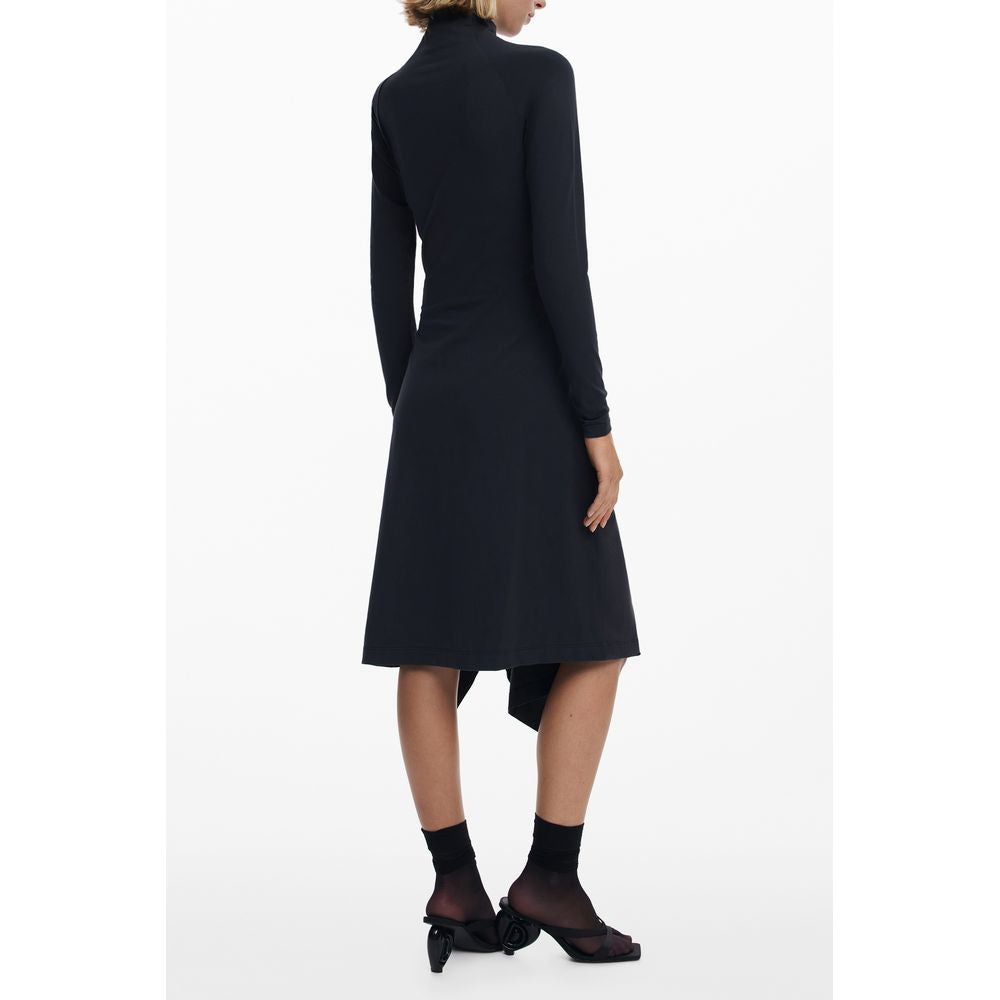 Black Cotton Women Dress Desigual