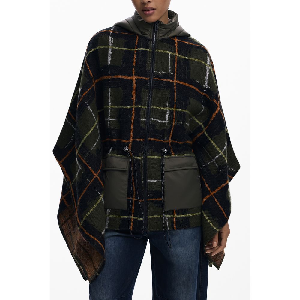 Green Polyester Women Poncho Desigual