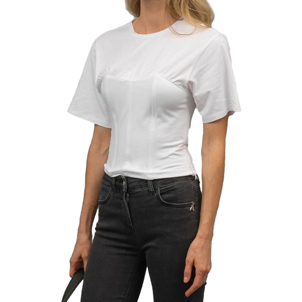 White Cotton T-Shirt Patrizia Pepe