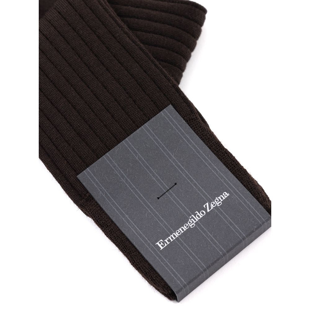 Brown Wool Sock ZEGNA