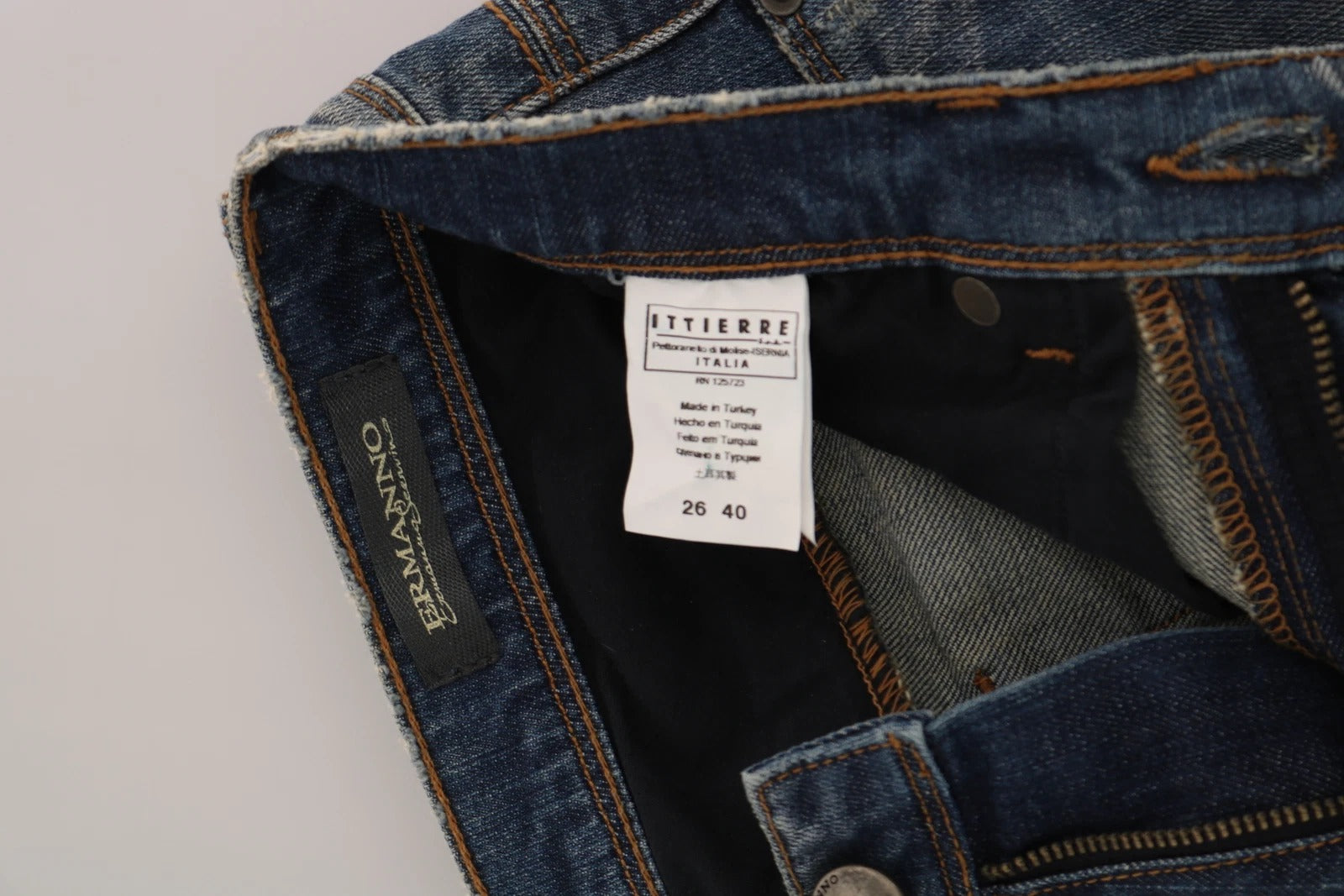 Blue Washed Boot Cut Casual Denim Pants Jeans Ermanno Scervino