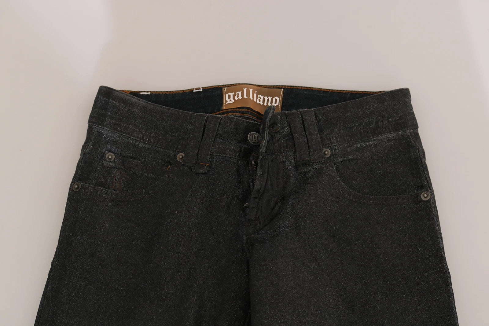 Black Washed Low Waist Regular Leg Denim Pants John Galliano