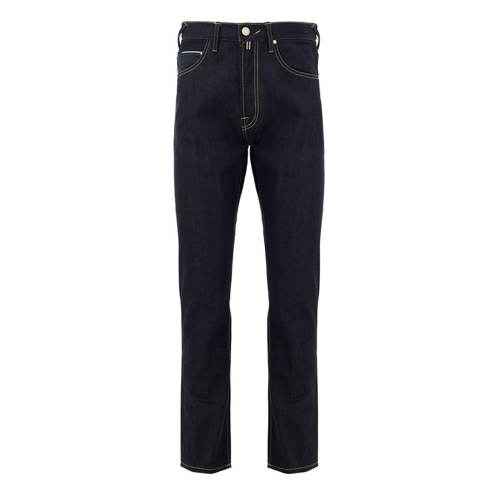 Blue Polyester Tapered Jean Jacob Cohen