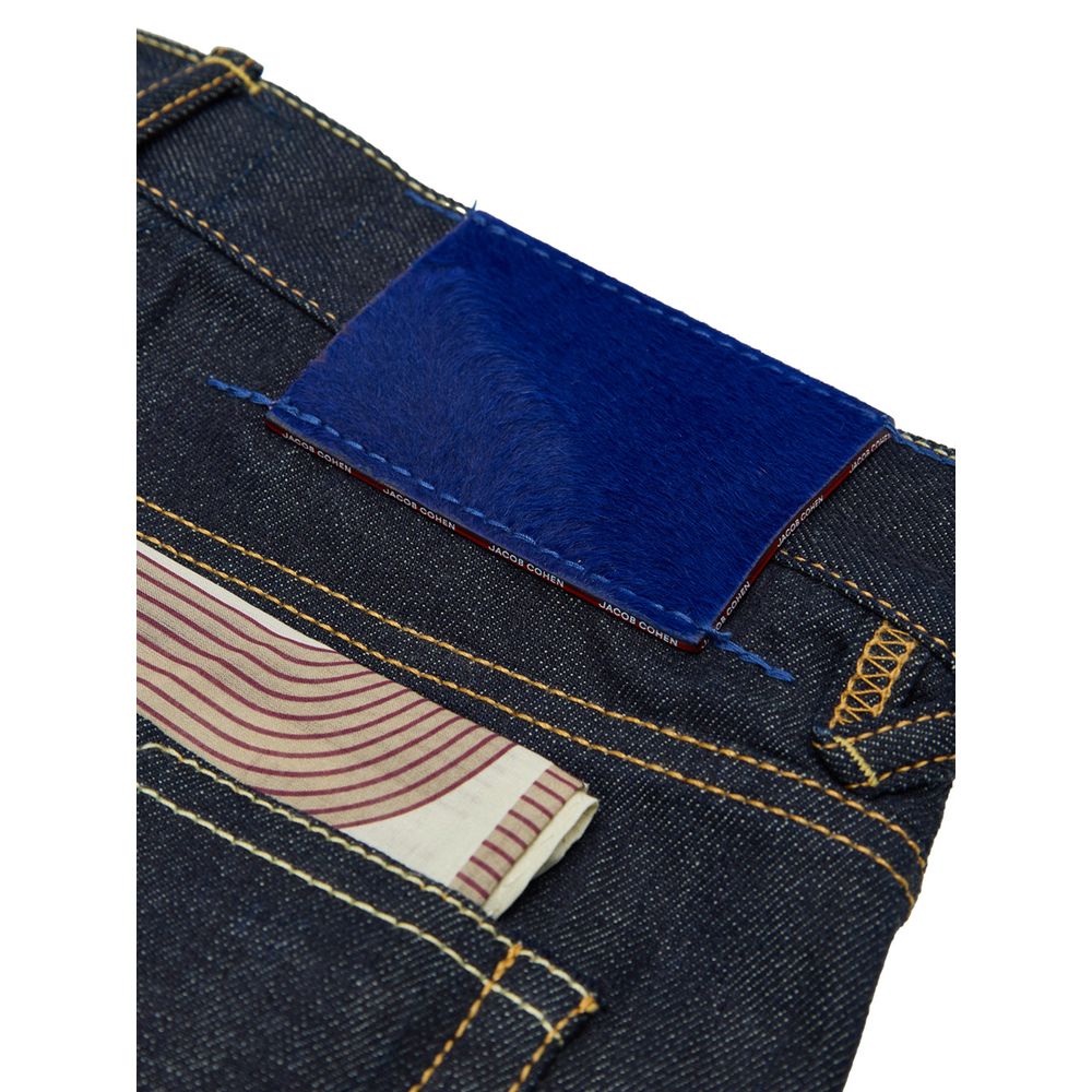 Blue Polyester Tapered Jean Jacob Cohen