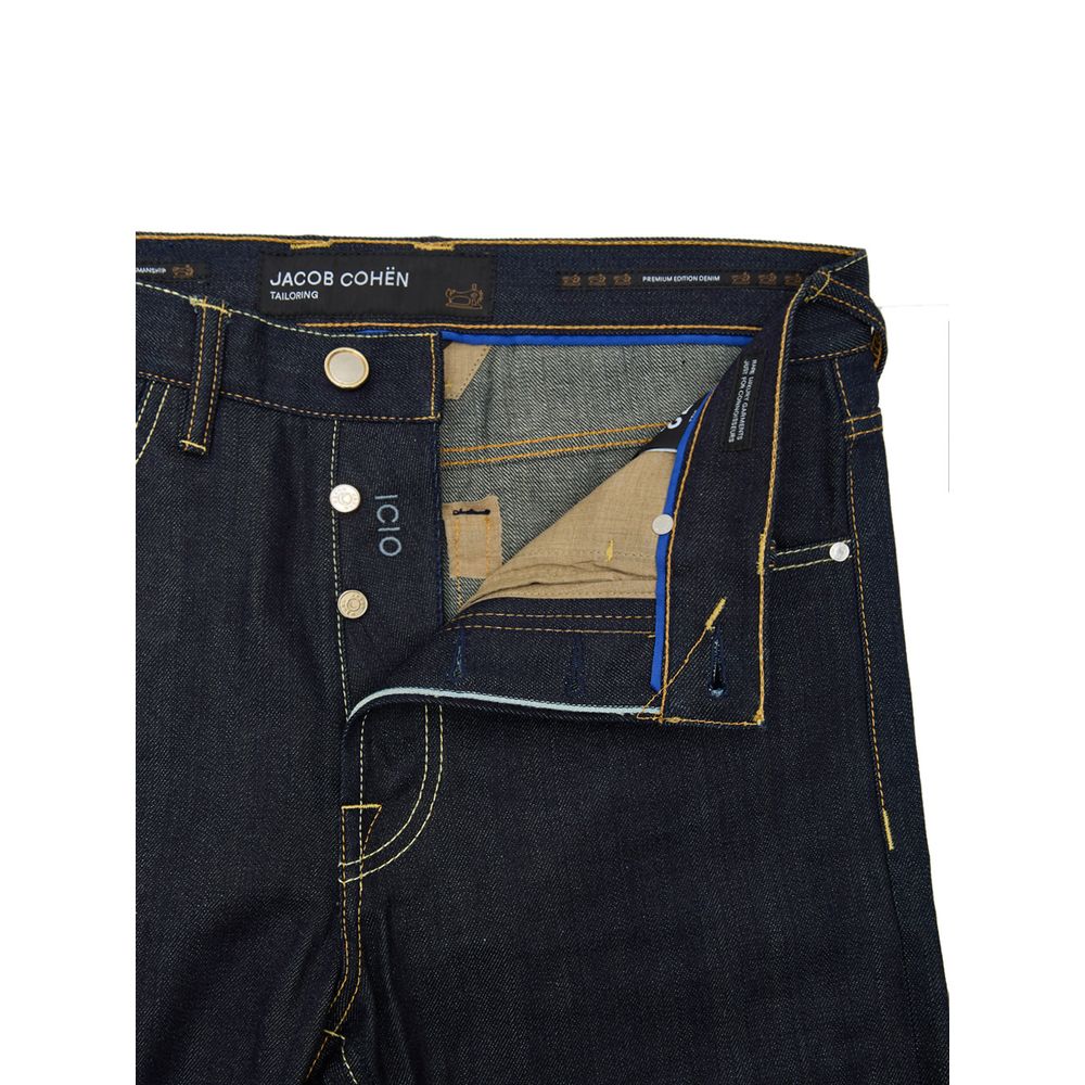 Blue Polyester Tapered Jean Jacob Cohen