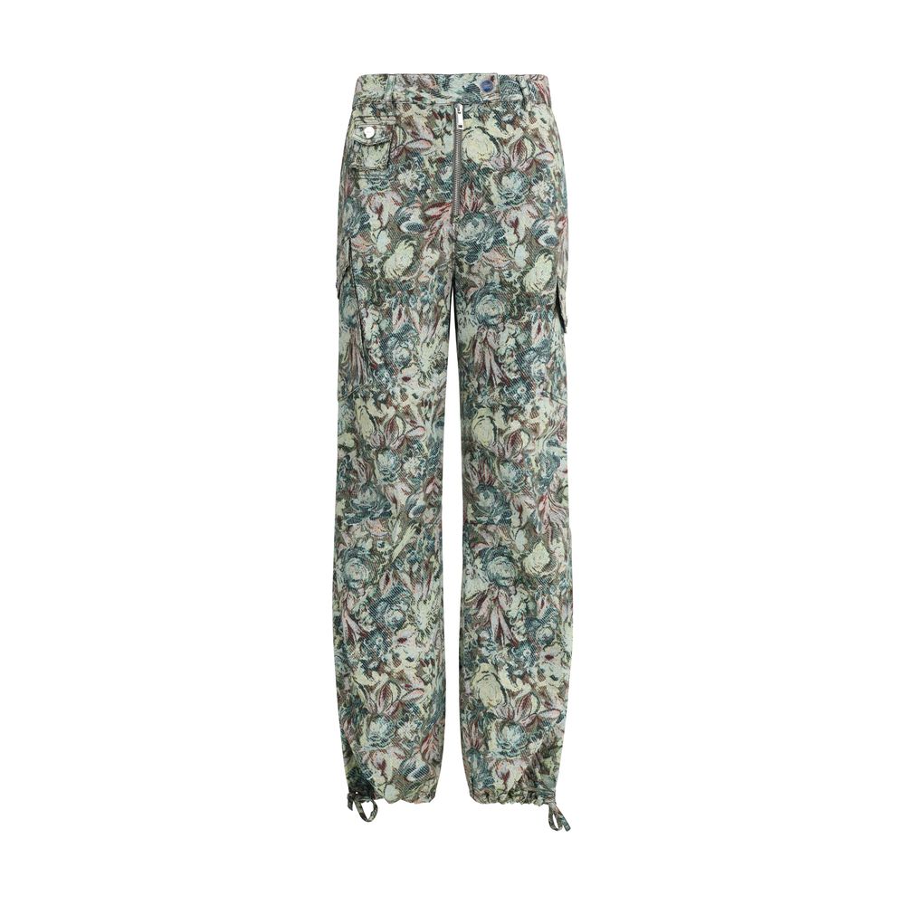 Printed Stretched Cotton Pants Ganni