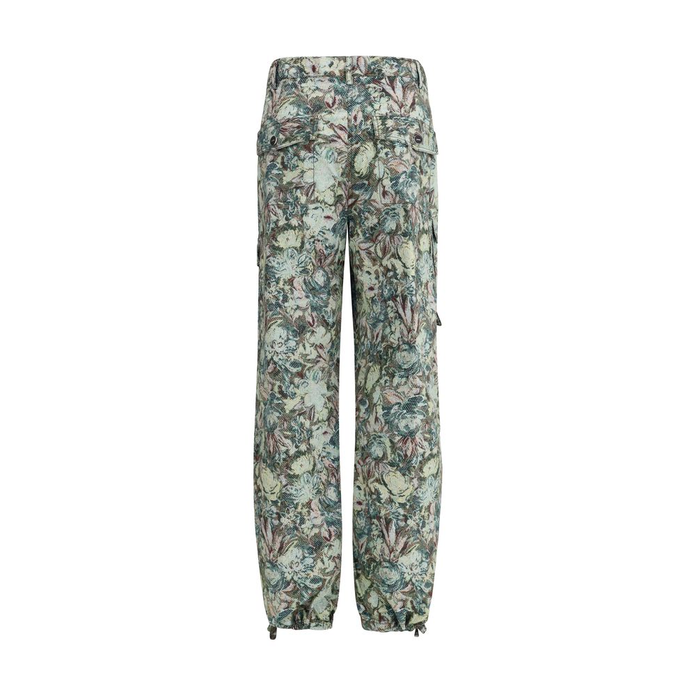 Printed Stretched Cotton Pants Ganni
