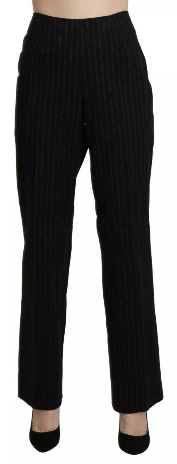 Black High Waist Straight Dress Trouser Pants BENCIVENGA