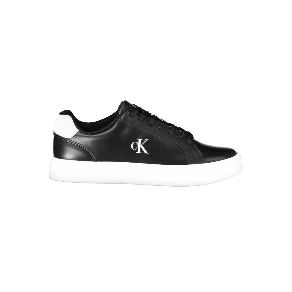 Black Leather Men Sneaker Calvin Klein