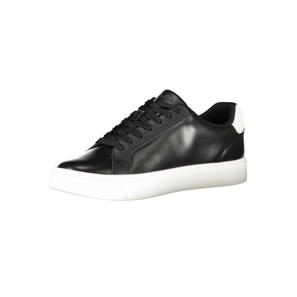 Black Leather Men Sneaker Calvin Klein