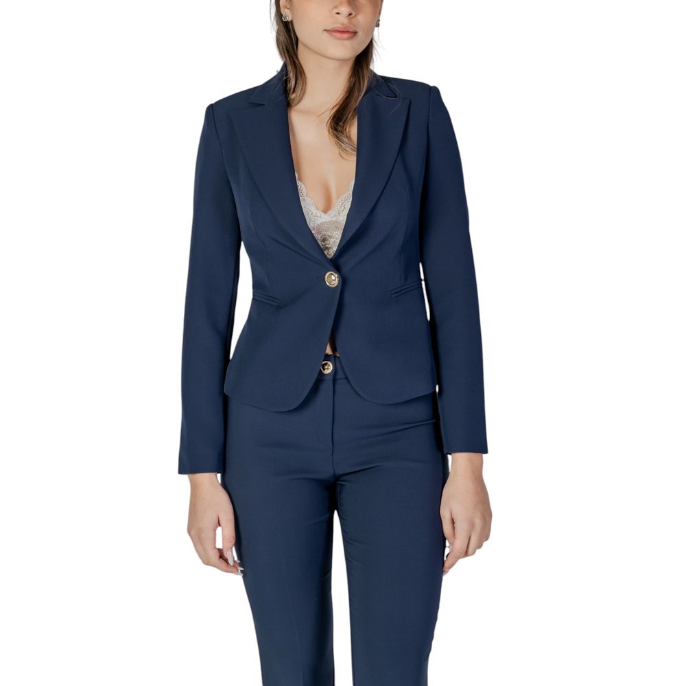 Blue Polyester Blazer Rinascimento