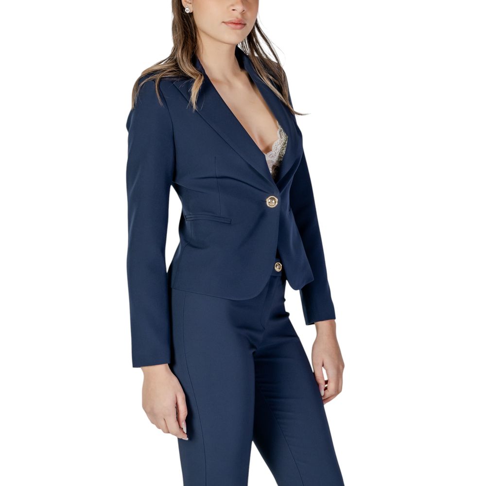Blue Polyester Blazer Rinascimento