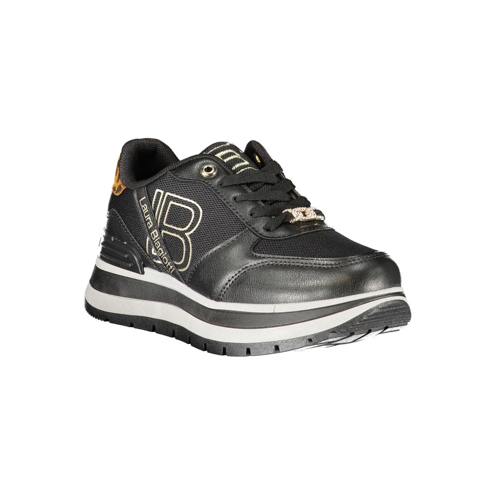 Black Polyester Women Sneaker Laura Biagiotti