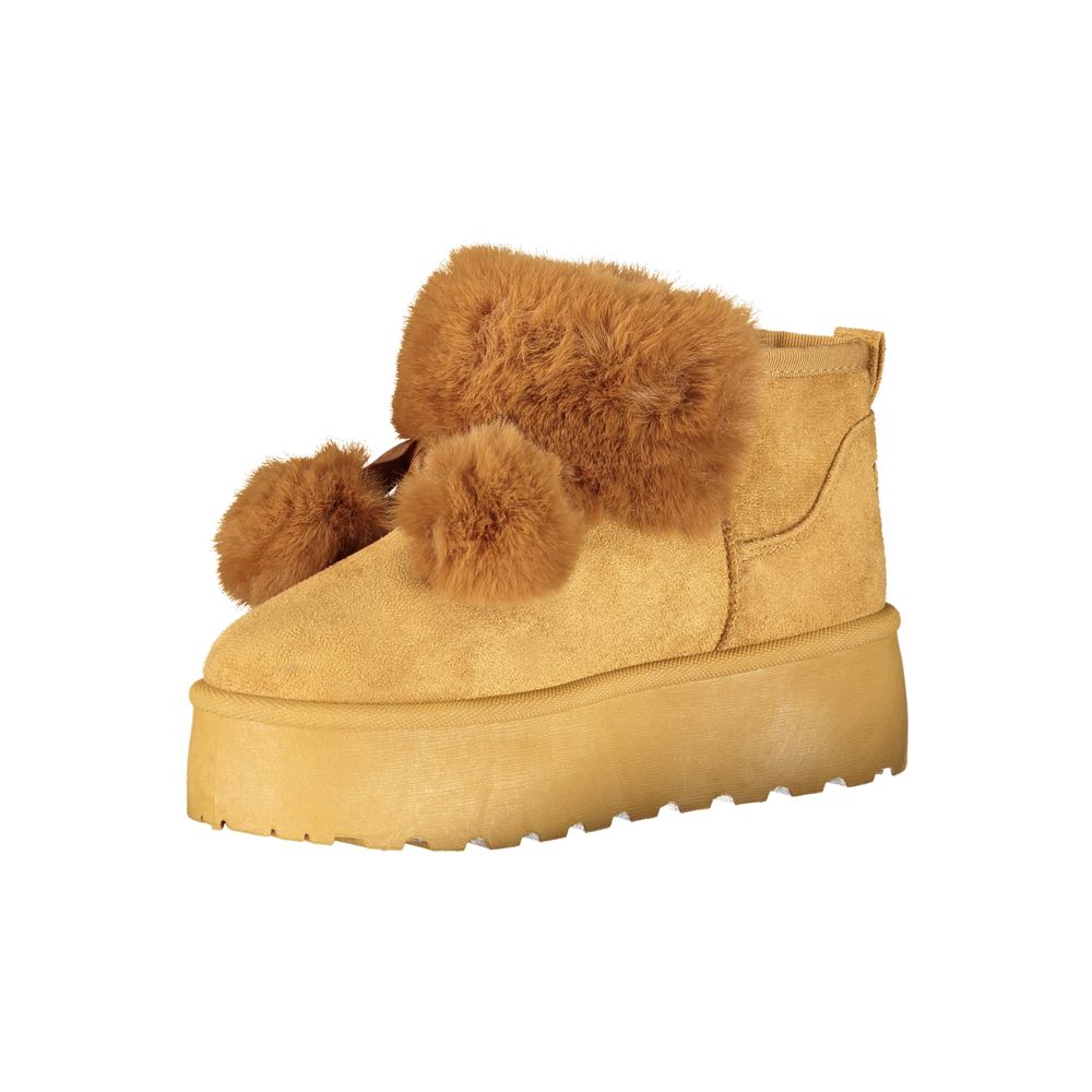 Brown Polyester Women Boot Laura Biagiotti