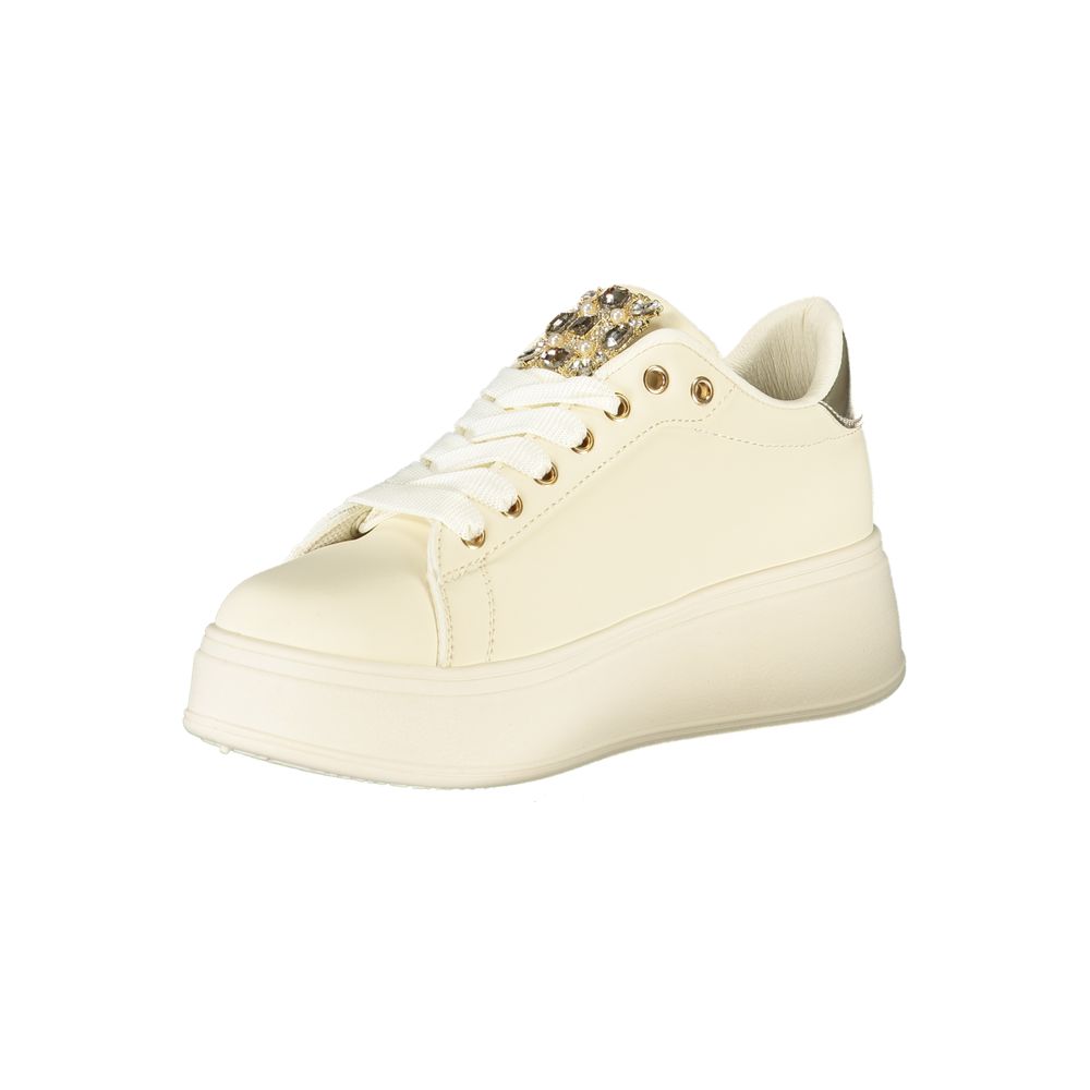 Beige Polyester Women Sneaker Laura Biagiotti