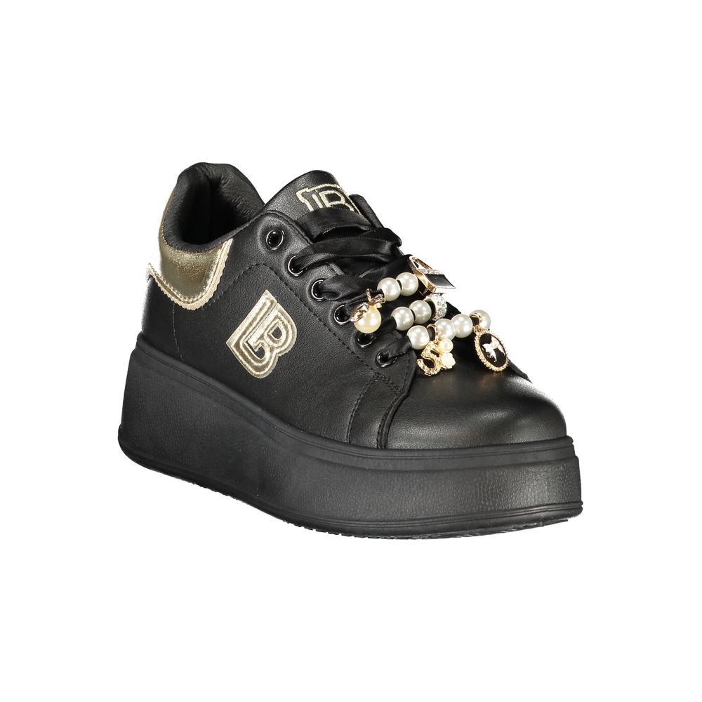 Black Polyester Sneaker Laura Biagiotti