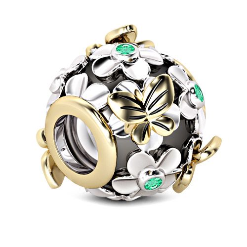 The Butterfly Love Flower" Charm silver Charms Shopella