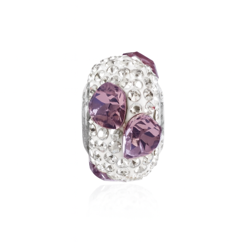 Swarovski Becharmed Fuchsia & Purple Charm silver Charms Shopella