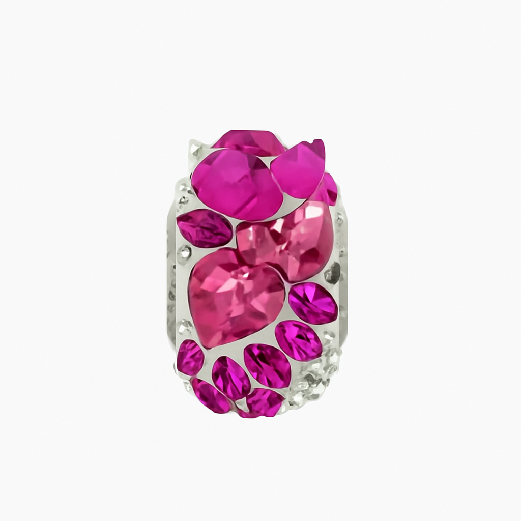 Swarovski Crystal BeCharmed Flying Heart Bead silver Charms Shopella