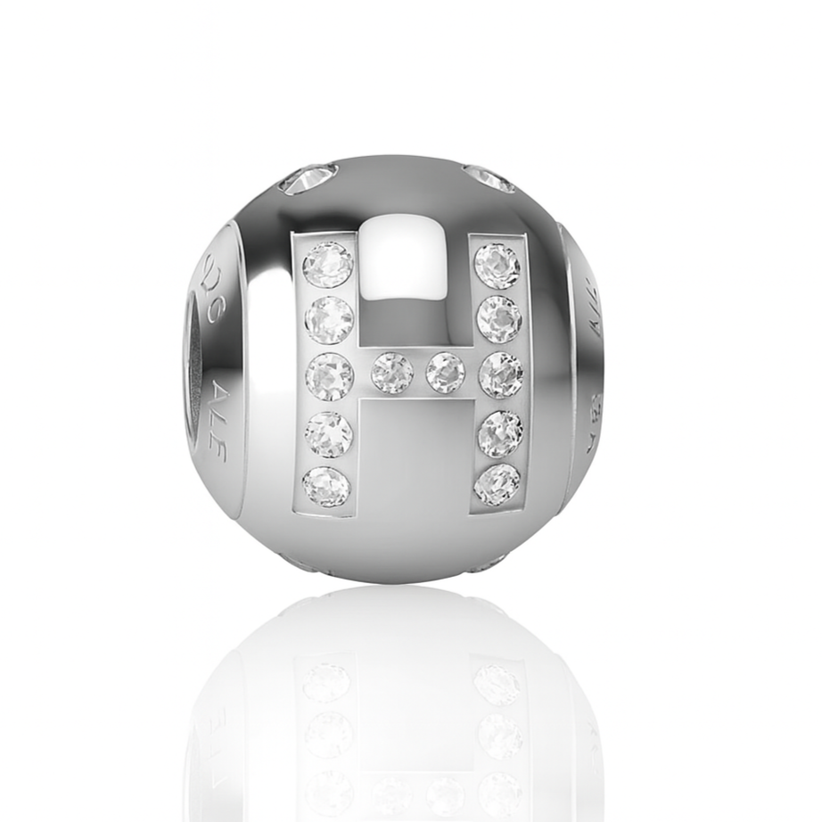 Silver H Charm silver charms Shopella