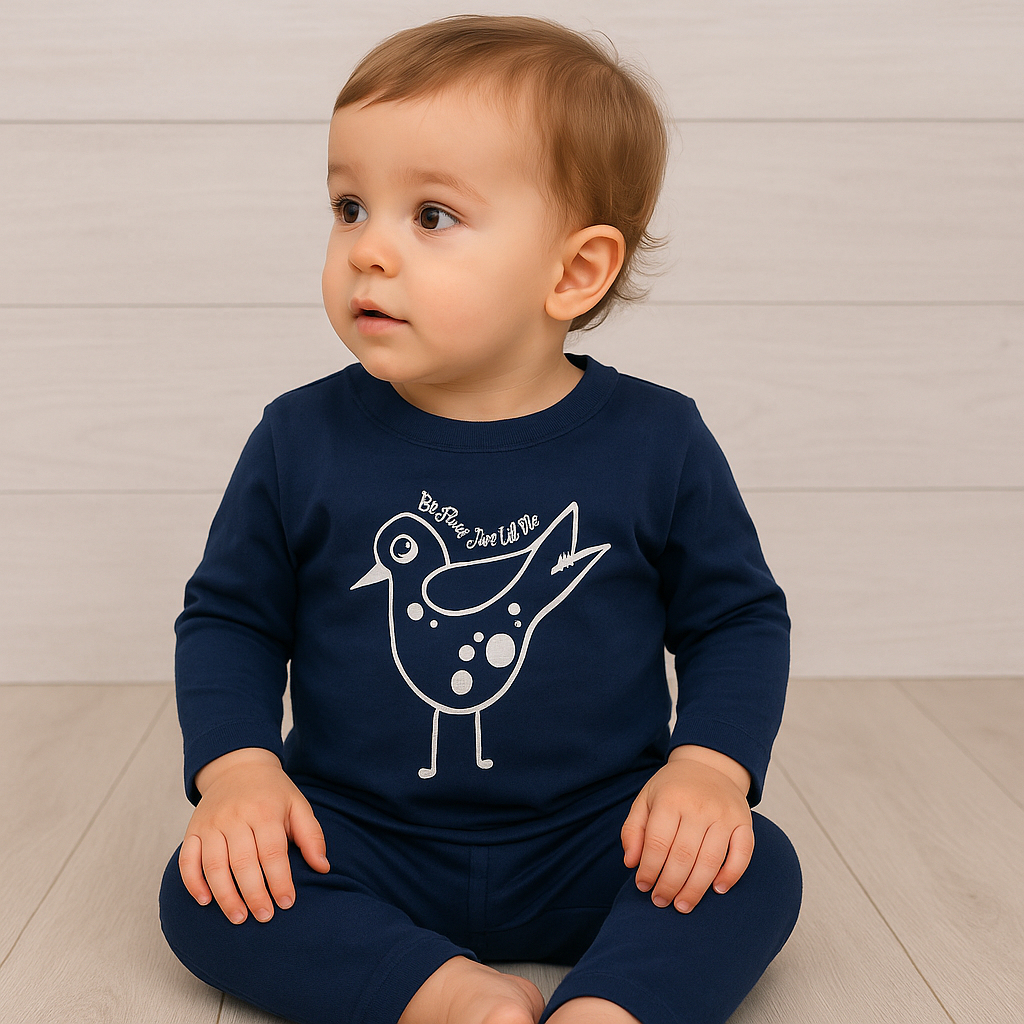 Organic Two-piece Navy Outfit baby clothing Shopella Small